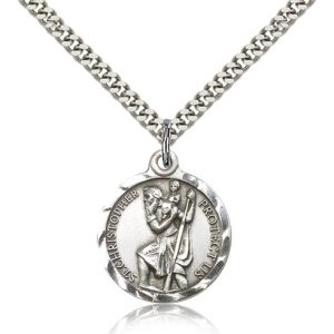 St. Christopher Medal - Round - Sterling Silver