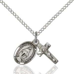 Miraculous Medal & Crucifix Set - Sterling Silver