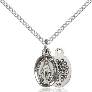 Miraculous Medal - Sterling Silver - 1/2"