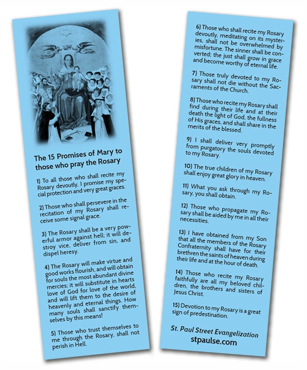 15 Promises of Mary Bookmark (100 Pack)