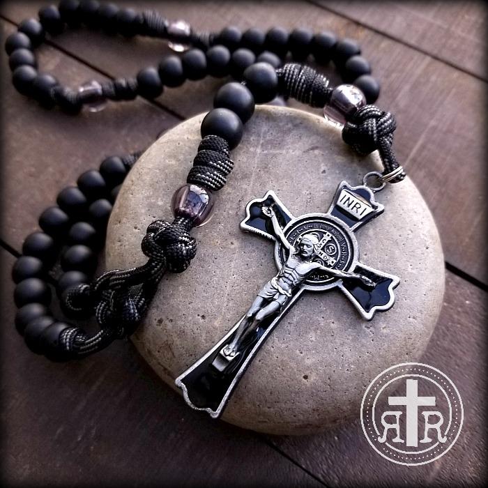 Black Monk Rosary - Strong Unbreakable Paracord Rosary