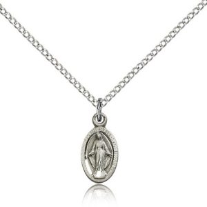 Miraculous Medal - Sterling Silver - 1/2"
