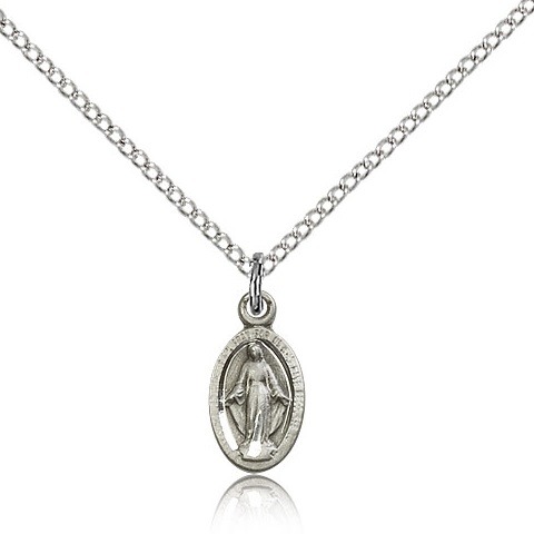 Miraculous Medal - Sterling Silver - 1/2"