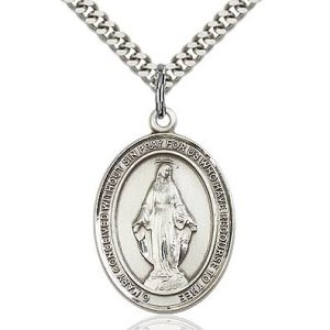 Miraculous Medal - Sterling Silver - 1"