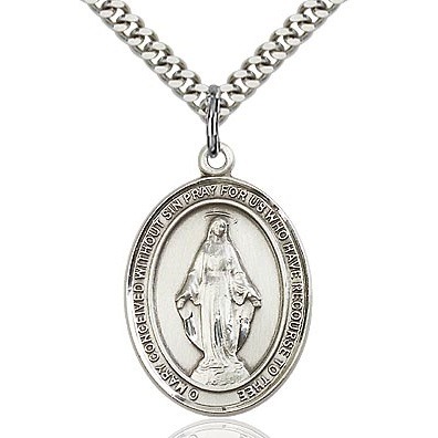 Miraculous Medal - Sterling Silver - 1"
