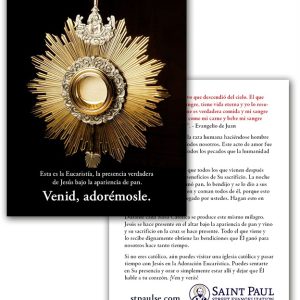 Holy Cards - Eucharist - Monstrance - Spanish (50 Pack)