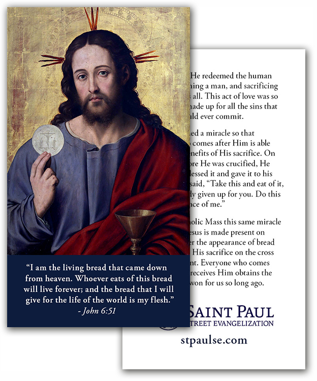 Holy Cards - Eucharist - Living Bread (100 Pack)