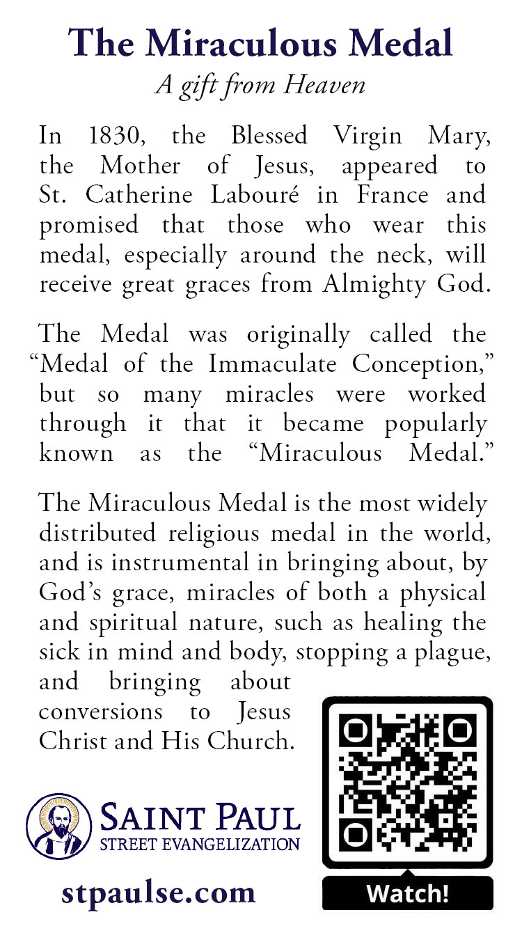 Blue Miraculous Medal with Holy Card - Image 3