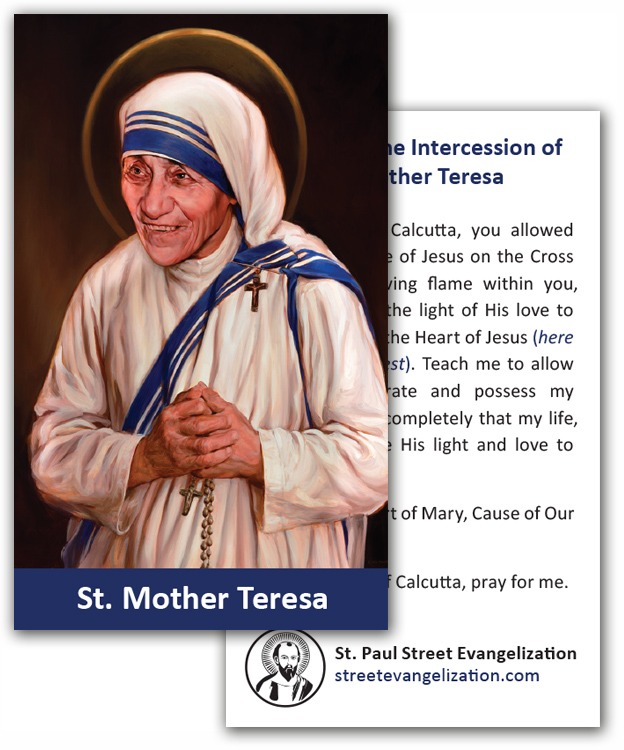 Holy Cards - St. Mother Teresa of Calcutta (100 Pack)