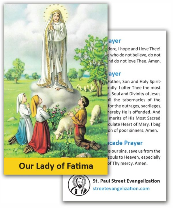 Holy Cards - Our Lady of Fatima (100 Pack)
