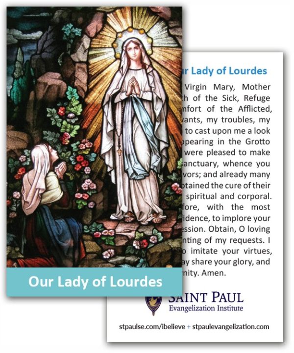 Holy Cards - Our Lady of Lourdes (100 Pack)