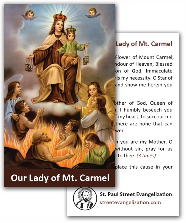 Holy Cards - Our Lady of Mt. Carmel (100 Pack)