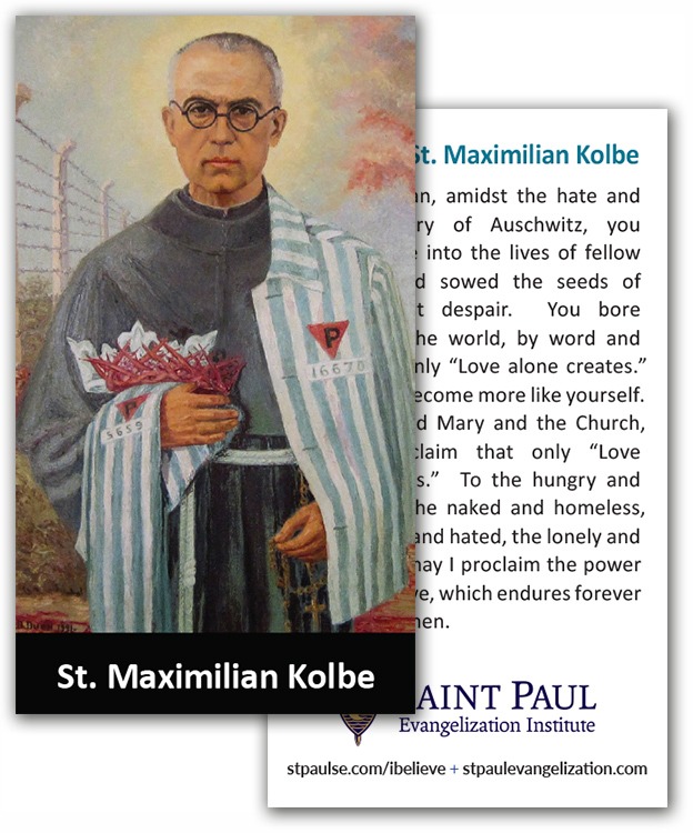 Holy Cards - St. Maximilian Kolbe (100 Pack)