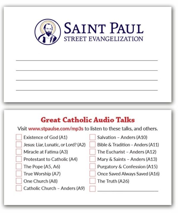 SPSE Catholic Audio Card (100 Pack)