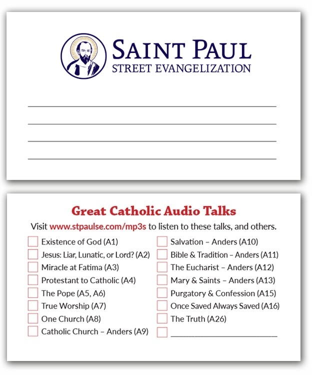 SPSE Catholic Audio Card (100 Pack)