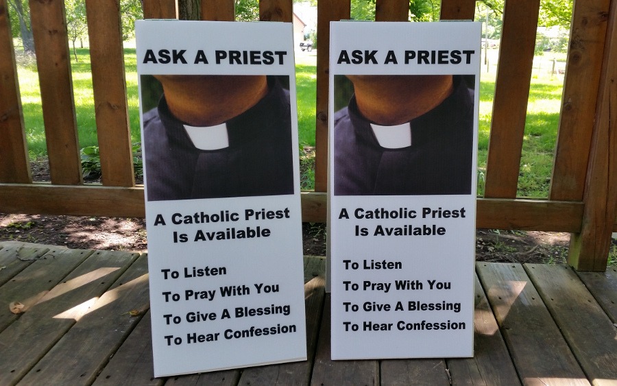 Ask-A-Priest Sign